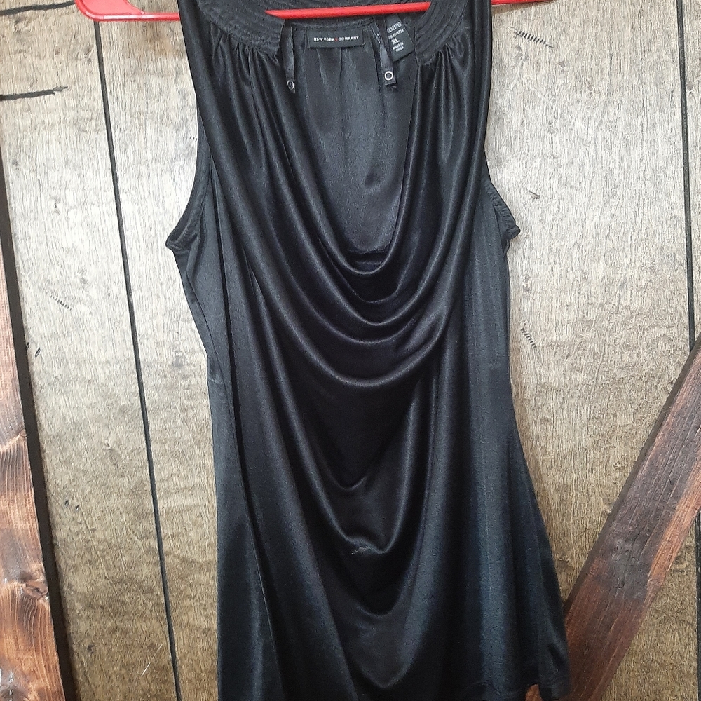 Black drape sleeveless top
